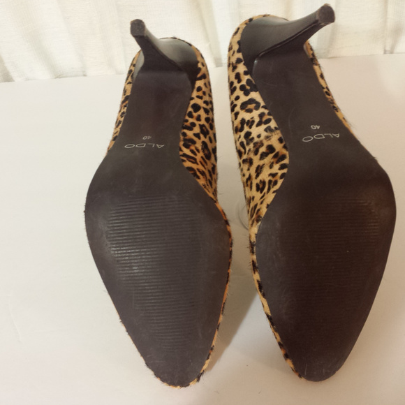 Aldo Leopard Size 40 US 9.5/10 Calf Hair Heels - Picture 3 of 4